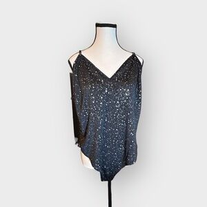 Women’s XXL SHEIN Curve Star Black and Silver Bodysuit 2X 2XL 18 20